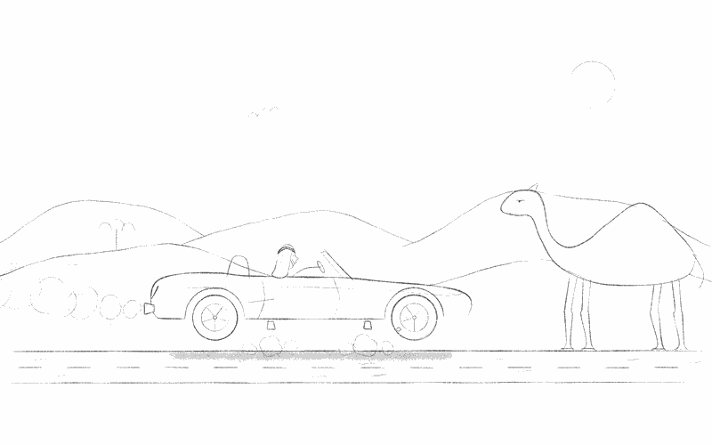 Sketch for The Roadster, the Rocket and the Tunnel
